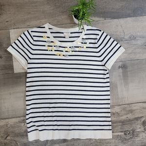 J crew striped short sleeve shirt